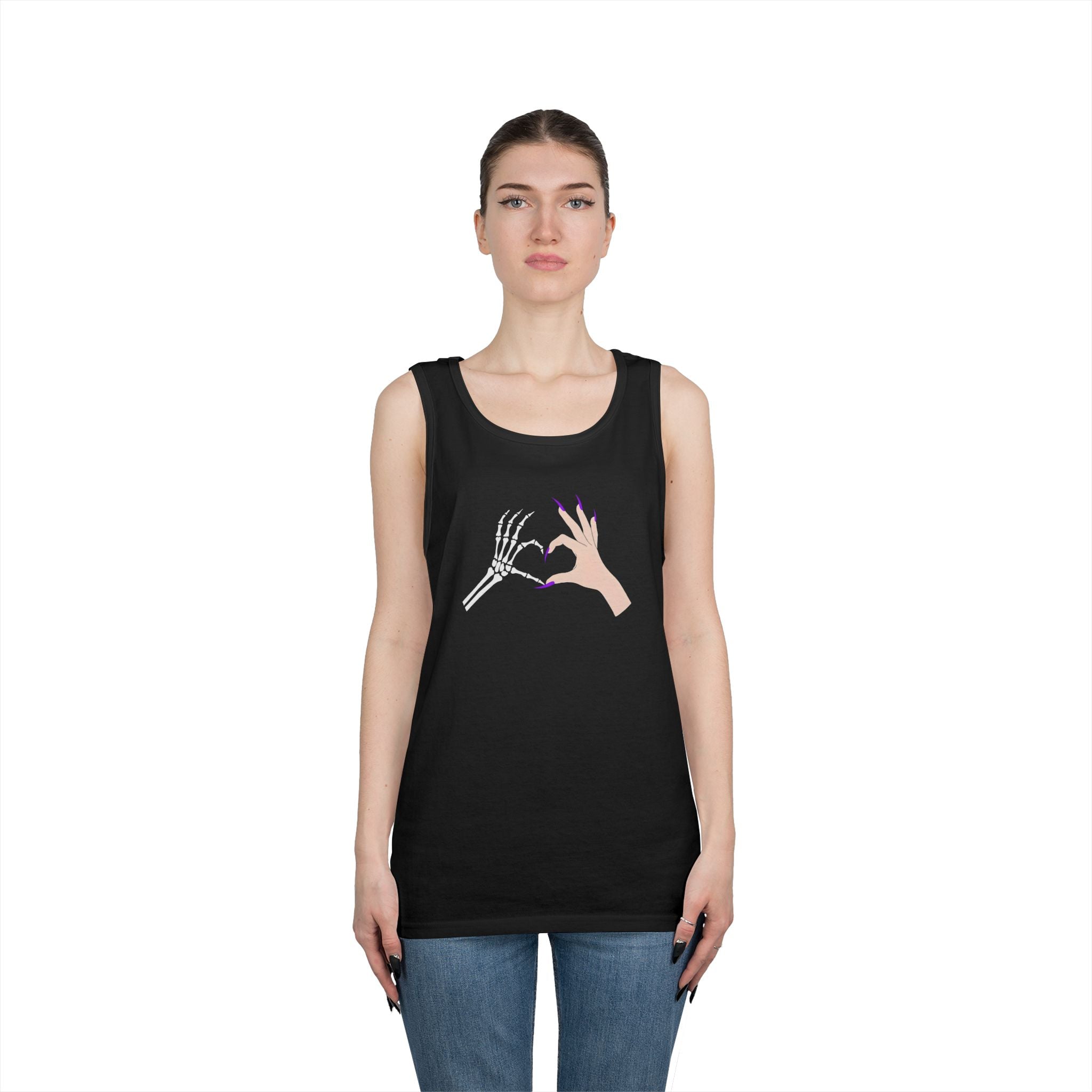 Skeleton Hand Heart Tank