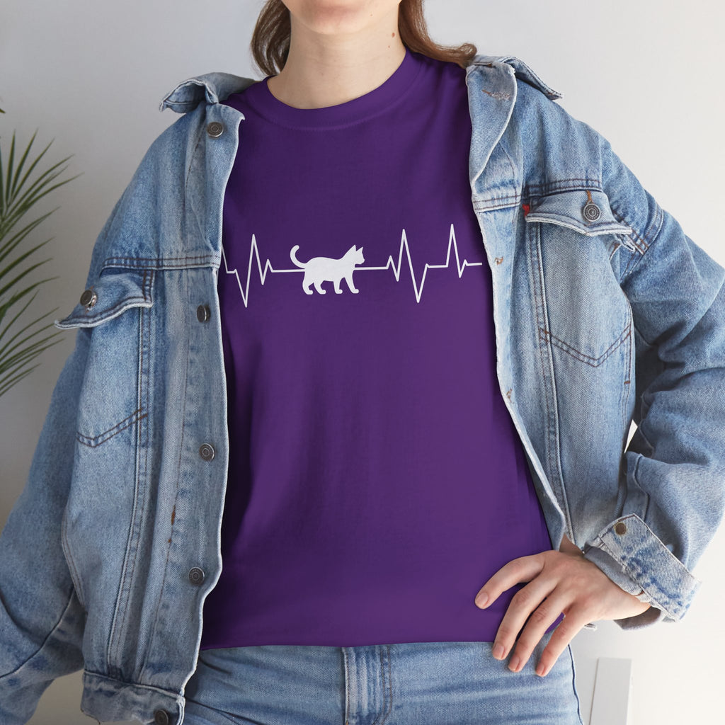 White Cat Heartbeat Tee
