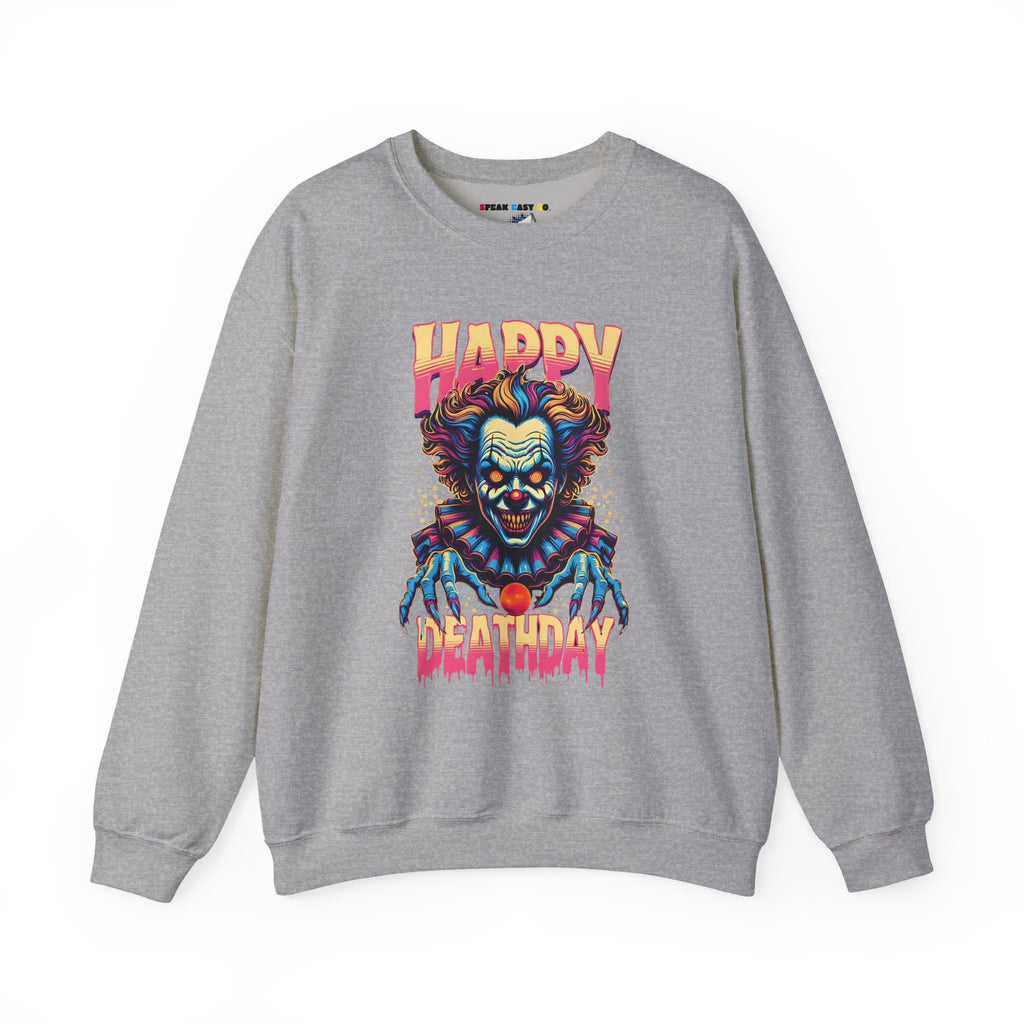 "Happy Deathday" Clown Crewneck Sweatshirt