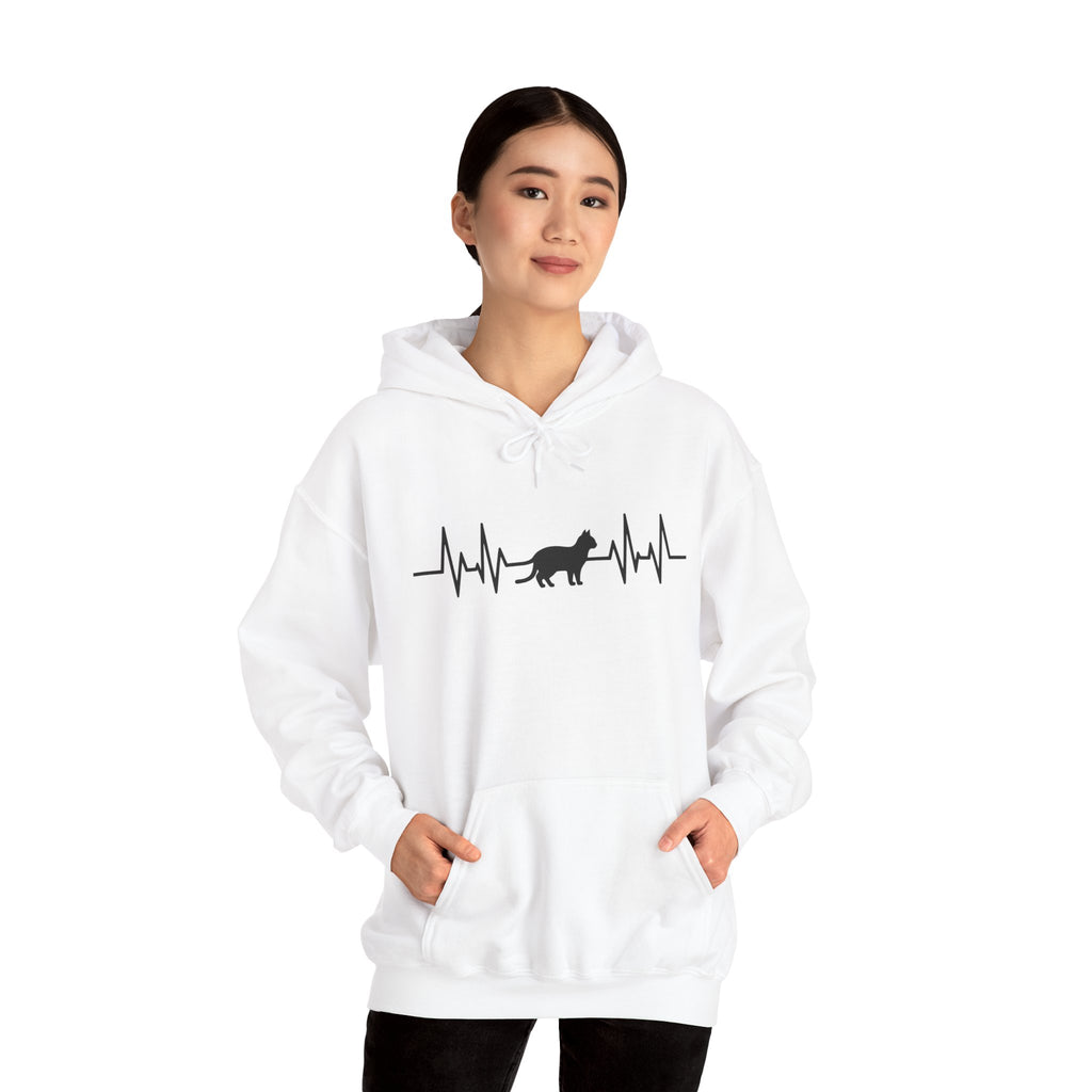 Black Cat Heartbeat Hoodie