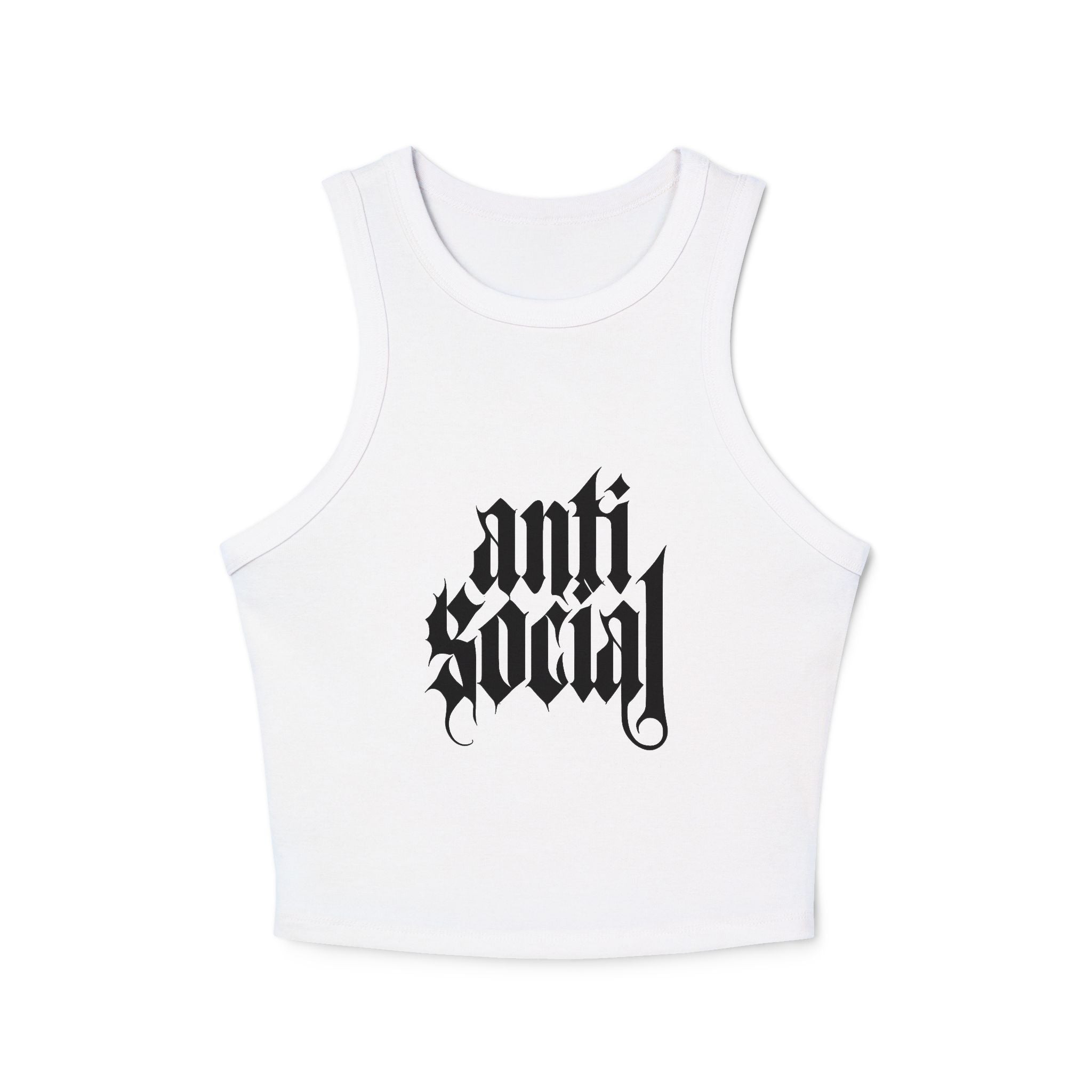 Anti-Social Micro Rib Racer Tank Top