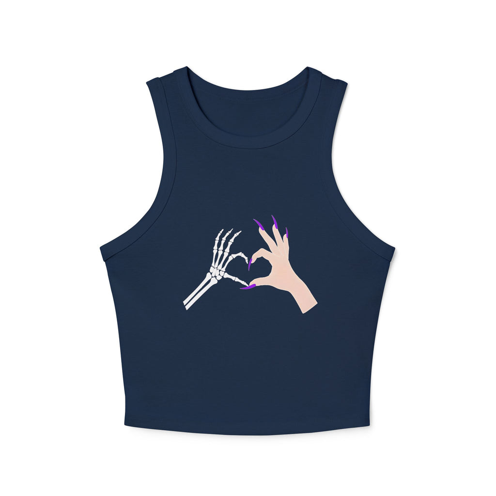 Skeleton Hand Heart Cropped Tank