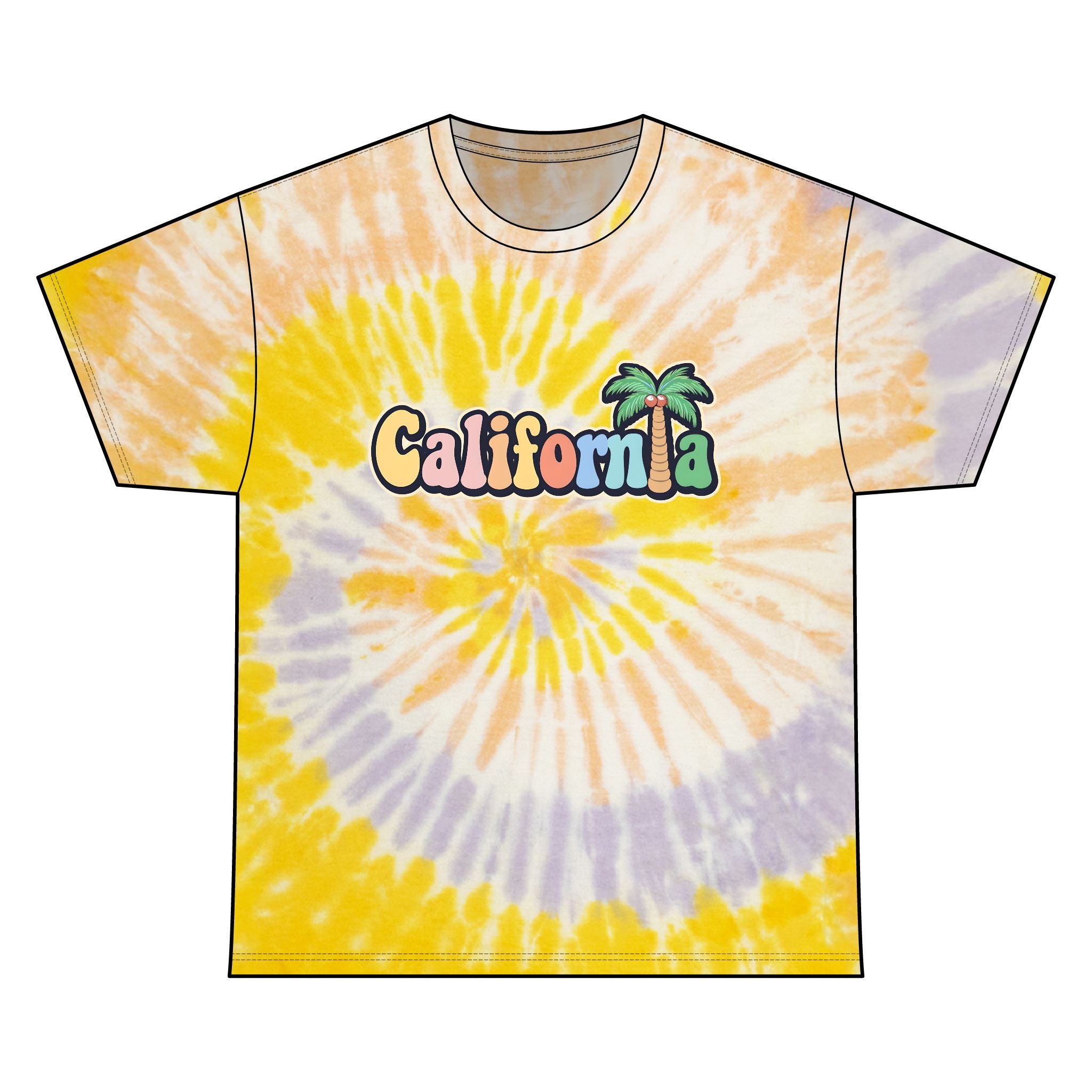 California Palm Tree Tie-Dye Tee