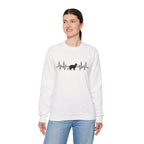 Black Cat Heartbeat Crewneck Sweatshirt