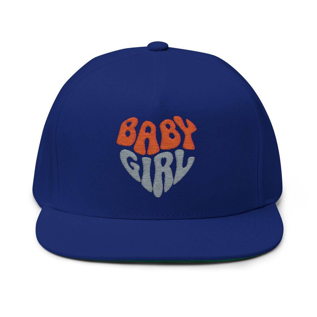 Baby Girl Flat Bill Cap with Embroidery