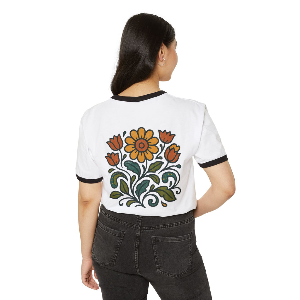 Retro Floral Ringer T-Shirt | Groovy