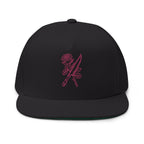 Rose & Knife Embroidered Flat Bill Cap
