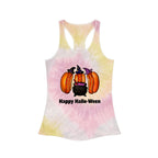 "Happy Hallo-Ween" Hotdog Witches Tie-Dye Racerback Tank