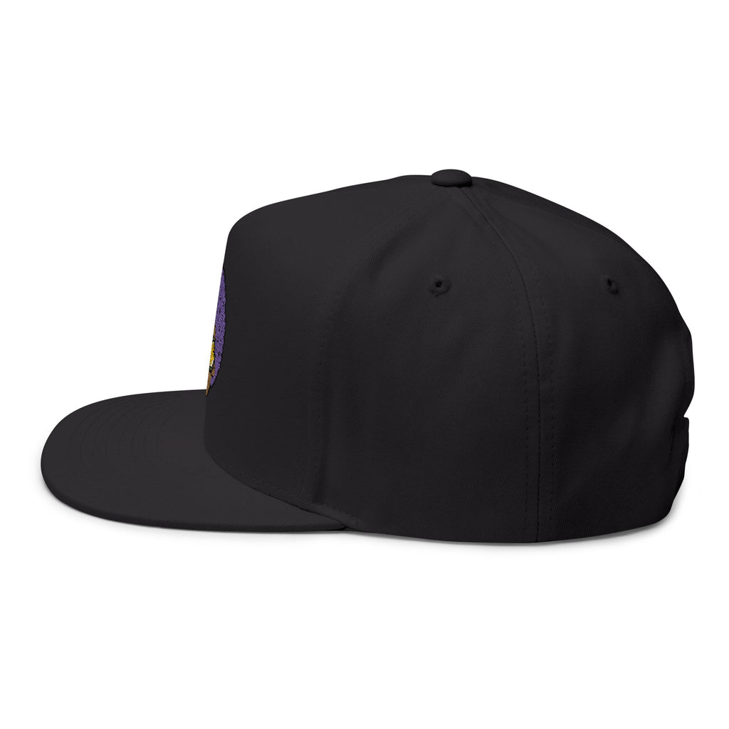 Afro Embroidered Flat Bill Cap