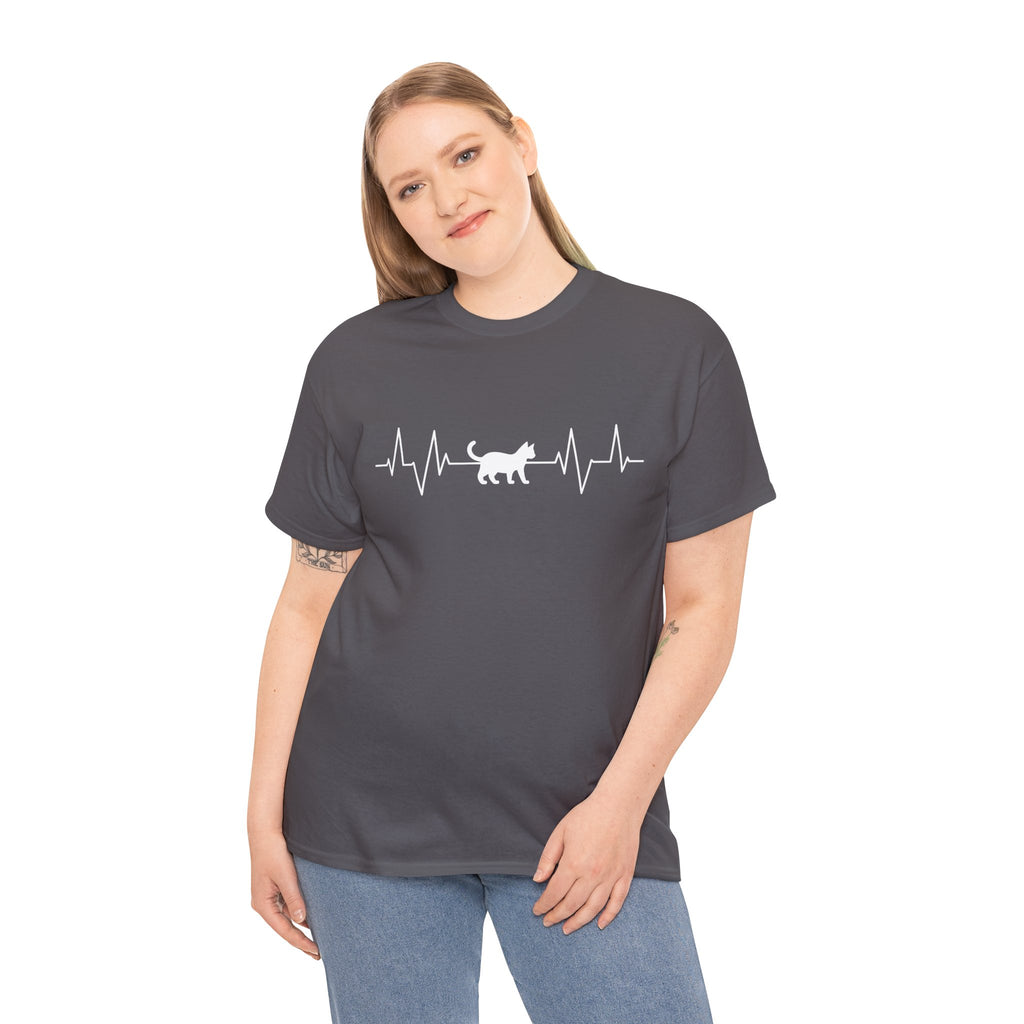 White Cat Heartbeat Tee