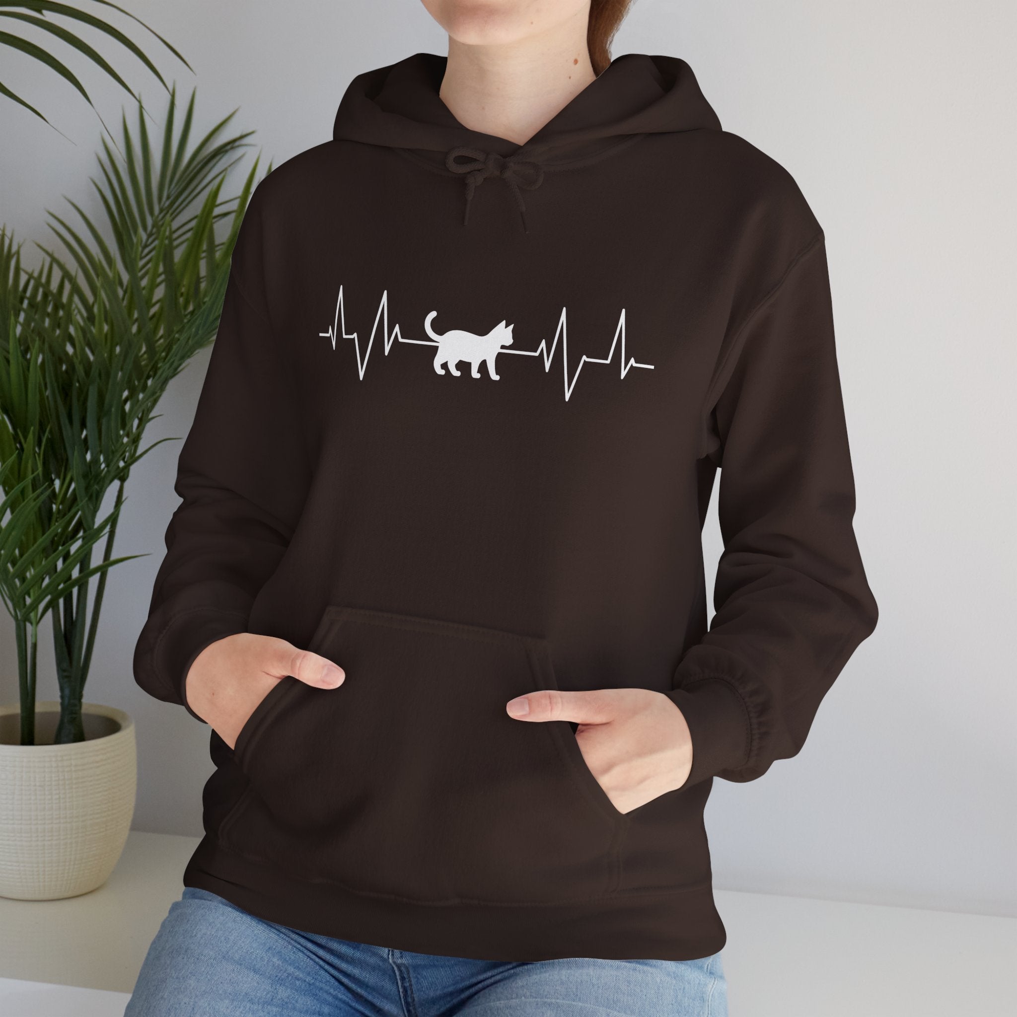 White Cat Heartbeat Hoodie