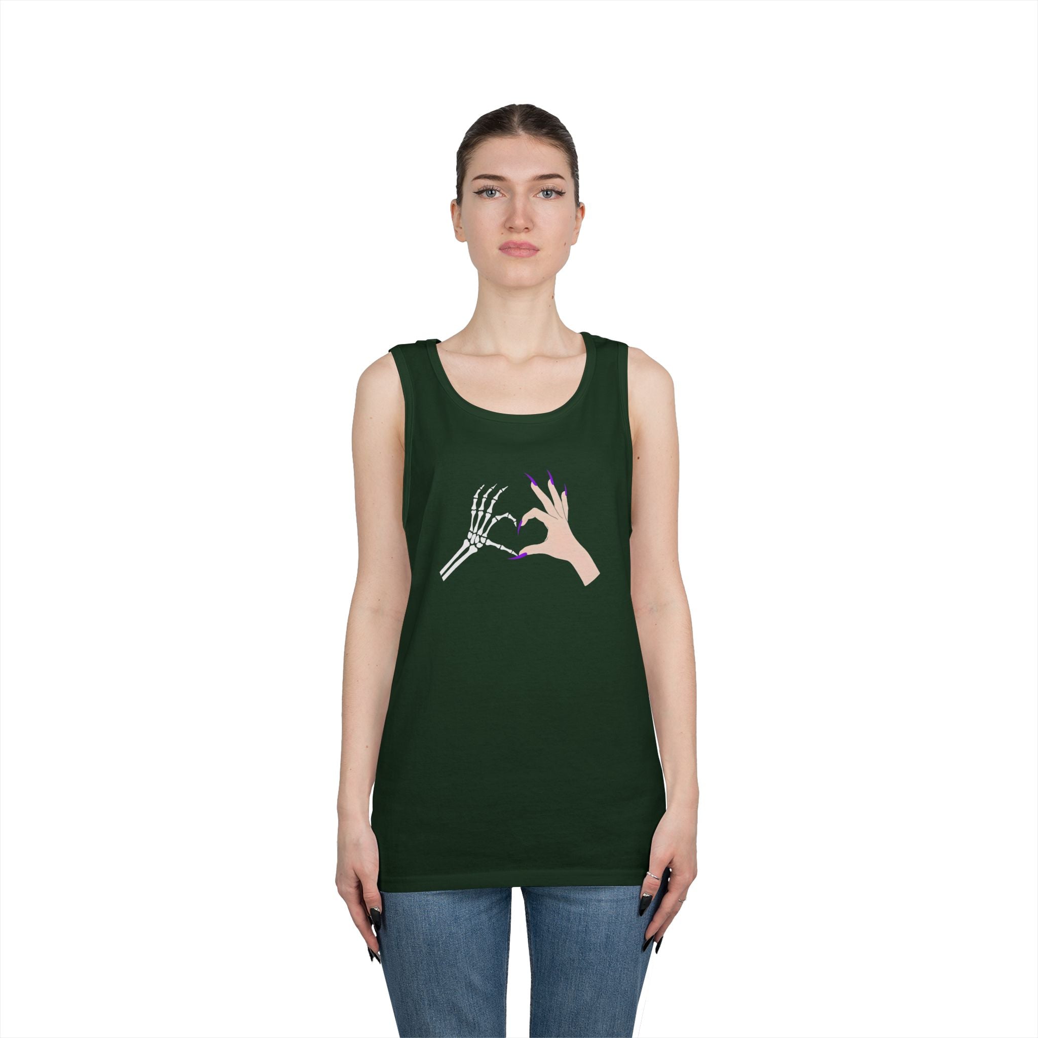 Skeleton Hand Heart Tank