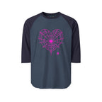Spiderweb Heart 3/4th Sleeve Raglan Shirt