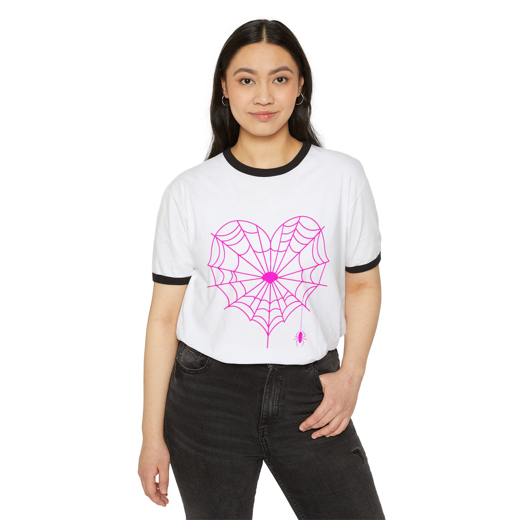 Spiderweb Heart Ringer Tee