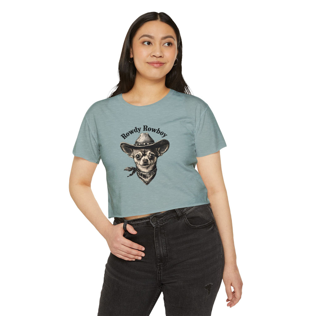 Crop Top with 'Rowdy Rowboy' Design
