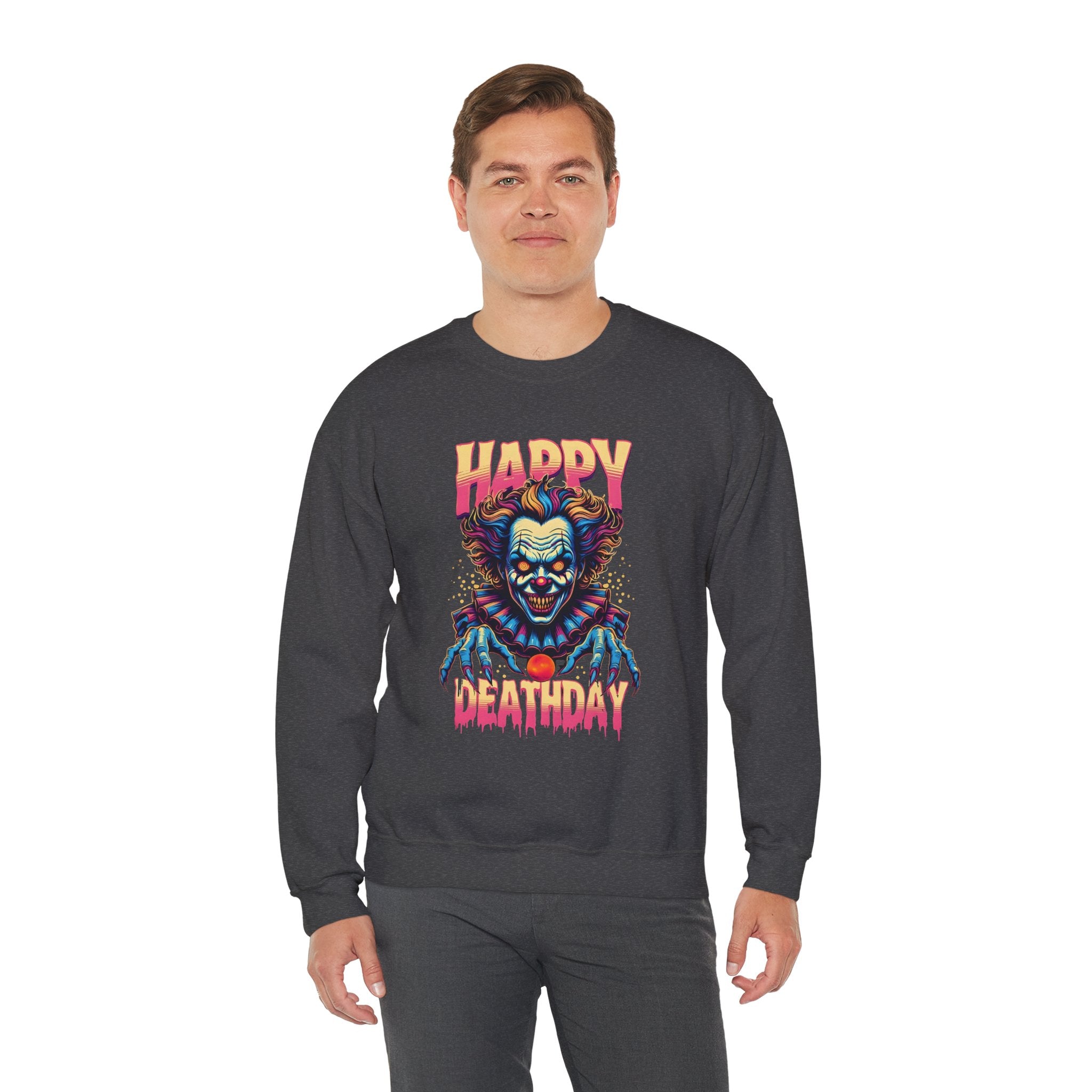 "Happy Deathday" Clown Crewneck Sweatshirt