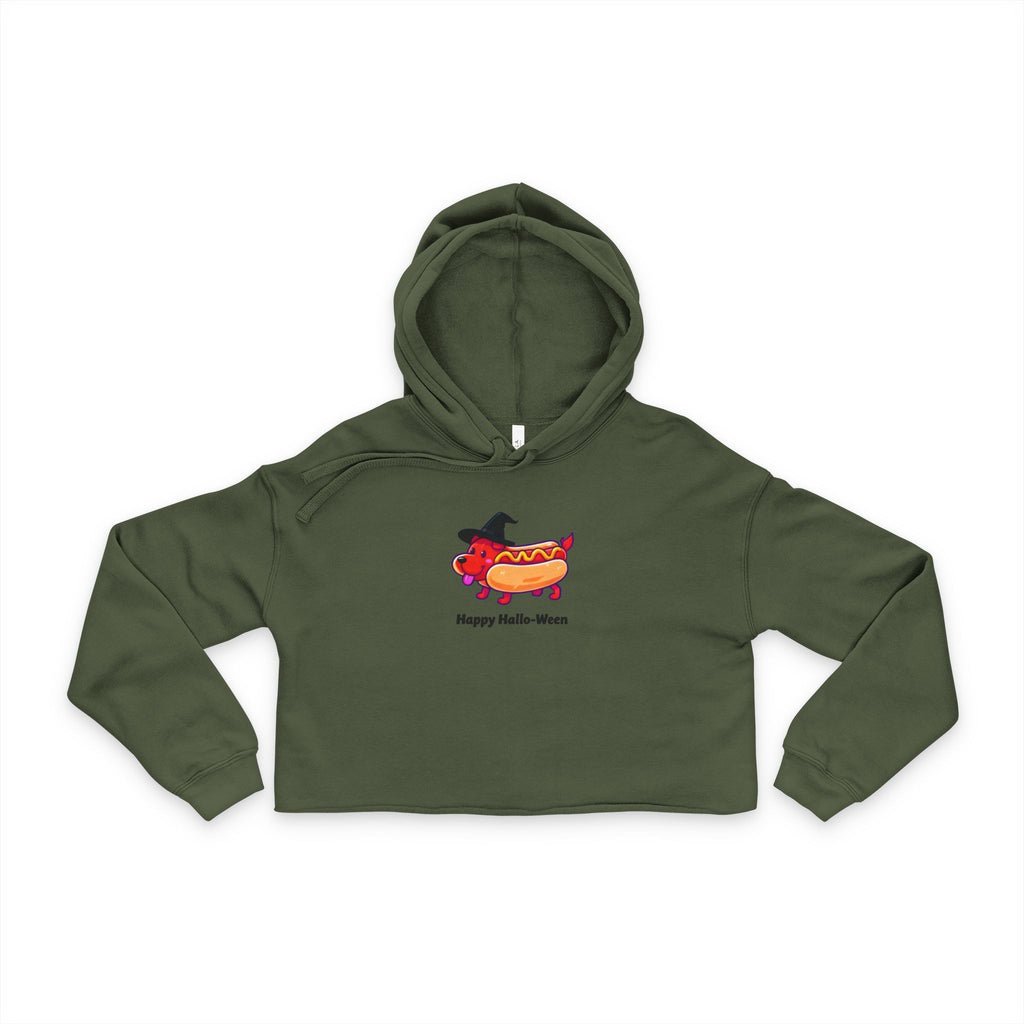 "Happy Hallo-Ween" Hotdog Costume Cropped Hoodie