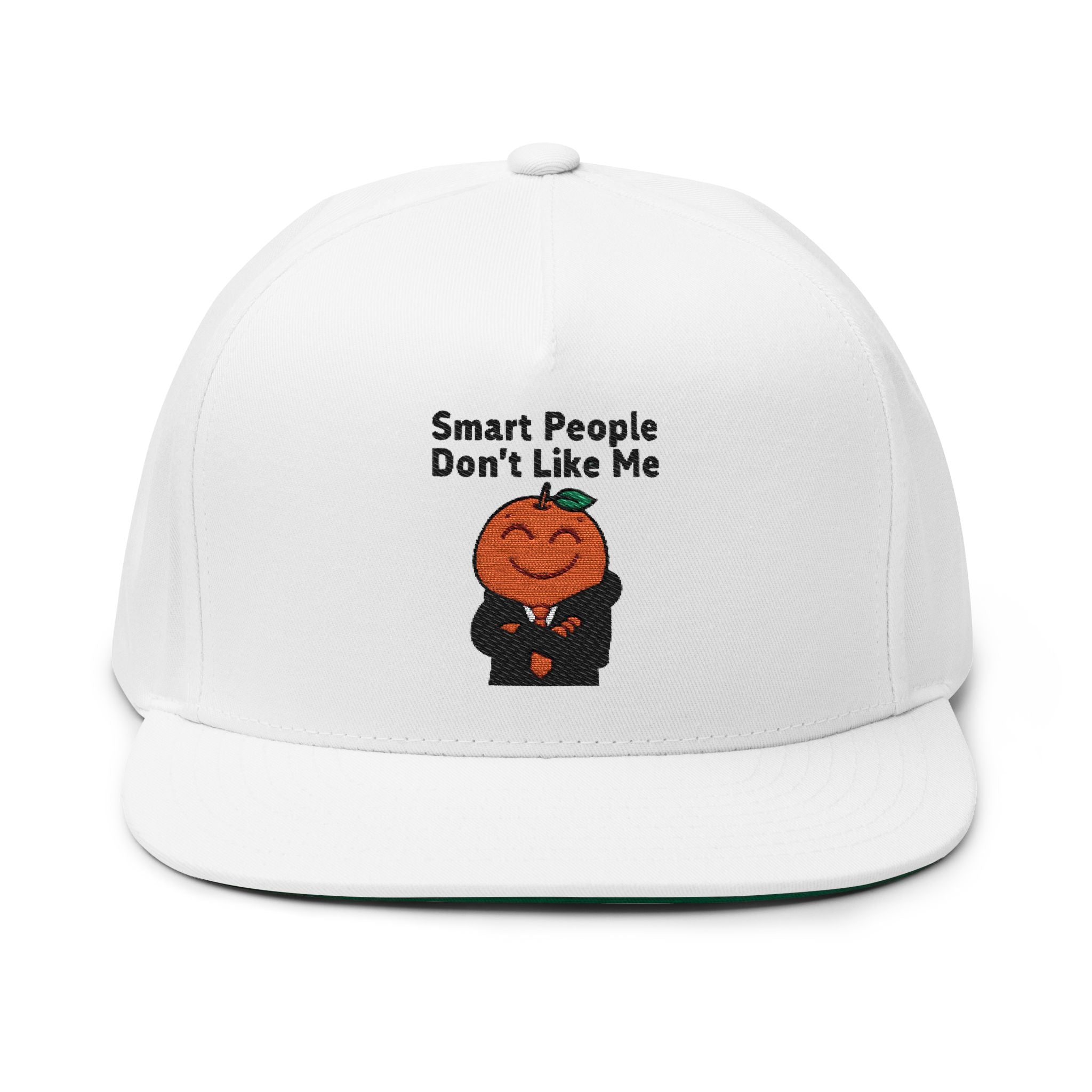 "Smart People Don’t Like Me" Embroidered Flat Bill Cap