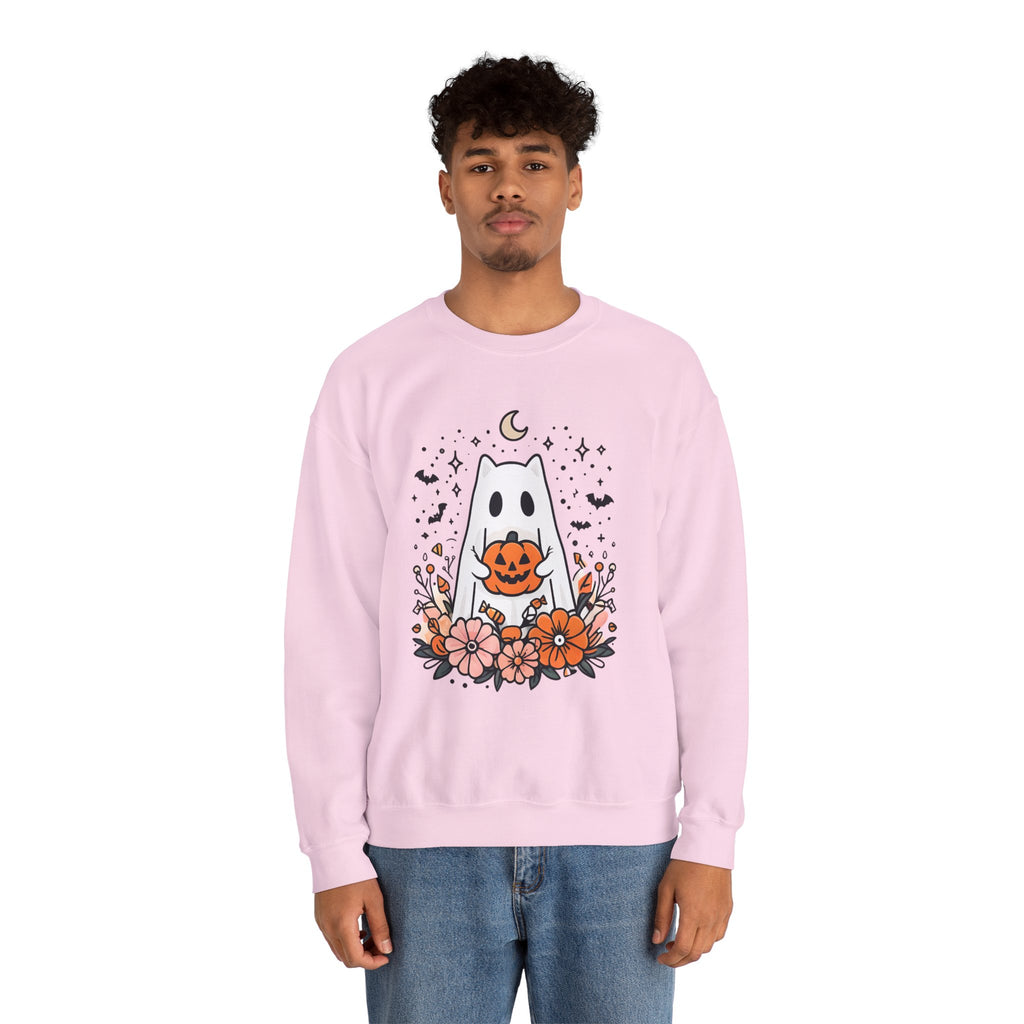 Cute Ghost Pumpkin Crewneck Sweatshirt