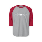White Cat Heartbeat 3/4th Sleeve Raglan Shirt
