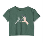 Skeleton Hand Heart Cropped Tee