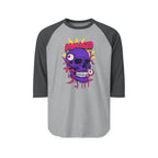 Damaged Graphic Raglan Three-Quarter Sleeve Tee