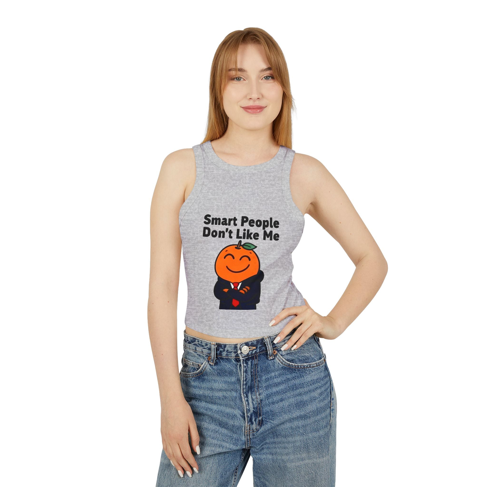 "Smart People Don't Like Me" Cropped Tank