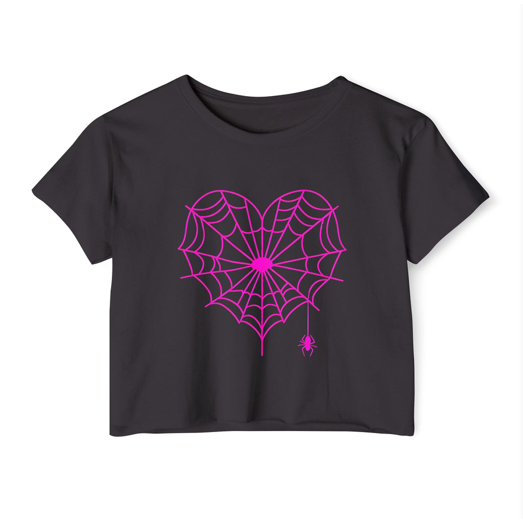 Spiderweb Heart Cropped Tee