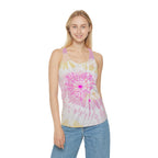 Spiderweb Heart Tie-Dye Racerback Tank