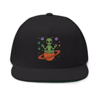 Galactic Alien Embroidered Flat Bill Cap