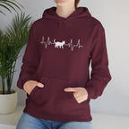 White Cat Heartbeat Hoodie