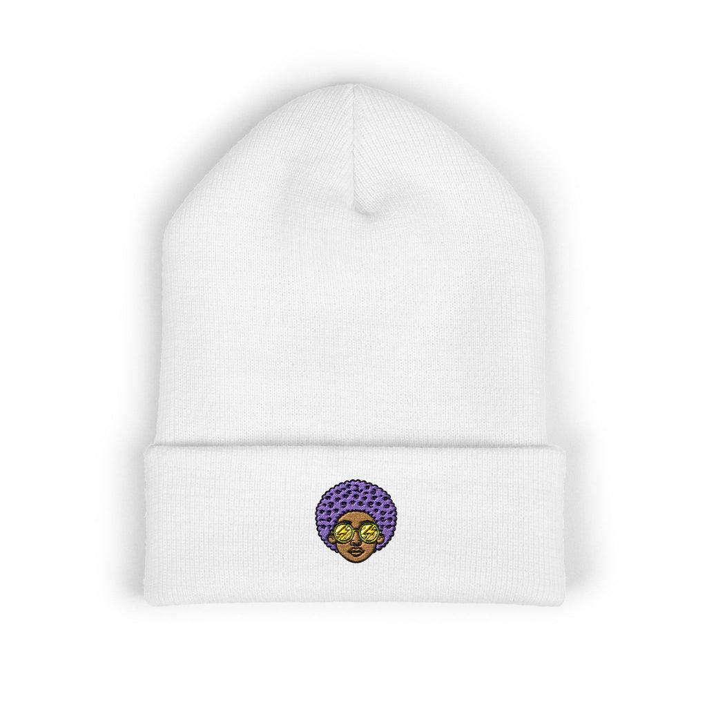Afro Embroidered Cuffed Beanie