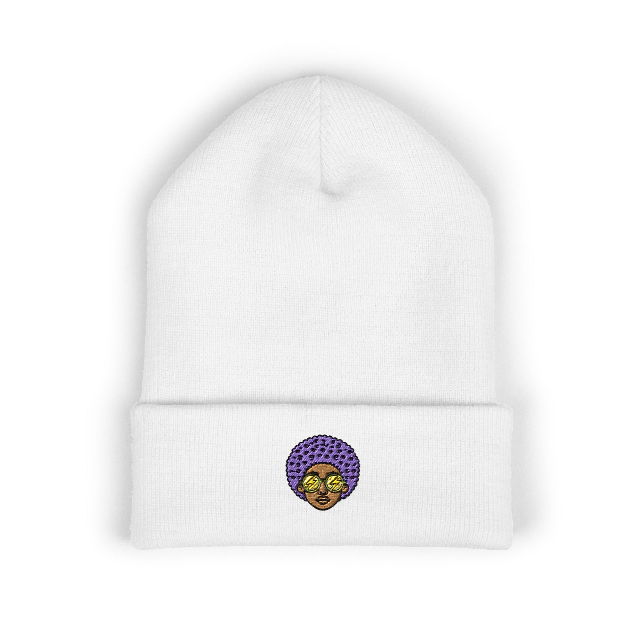 Afro Embroidered Cuffed Beanie