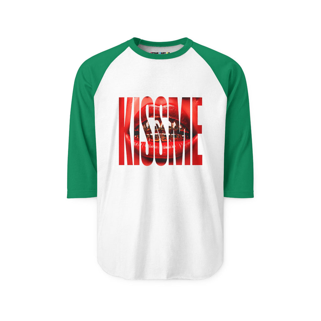 "Kiss Me" 3/4th Sleeve Raglan Shirt