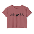 Black Cat Heartbeat Cropped Tee
