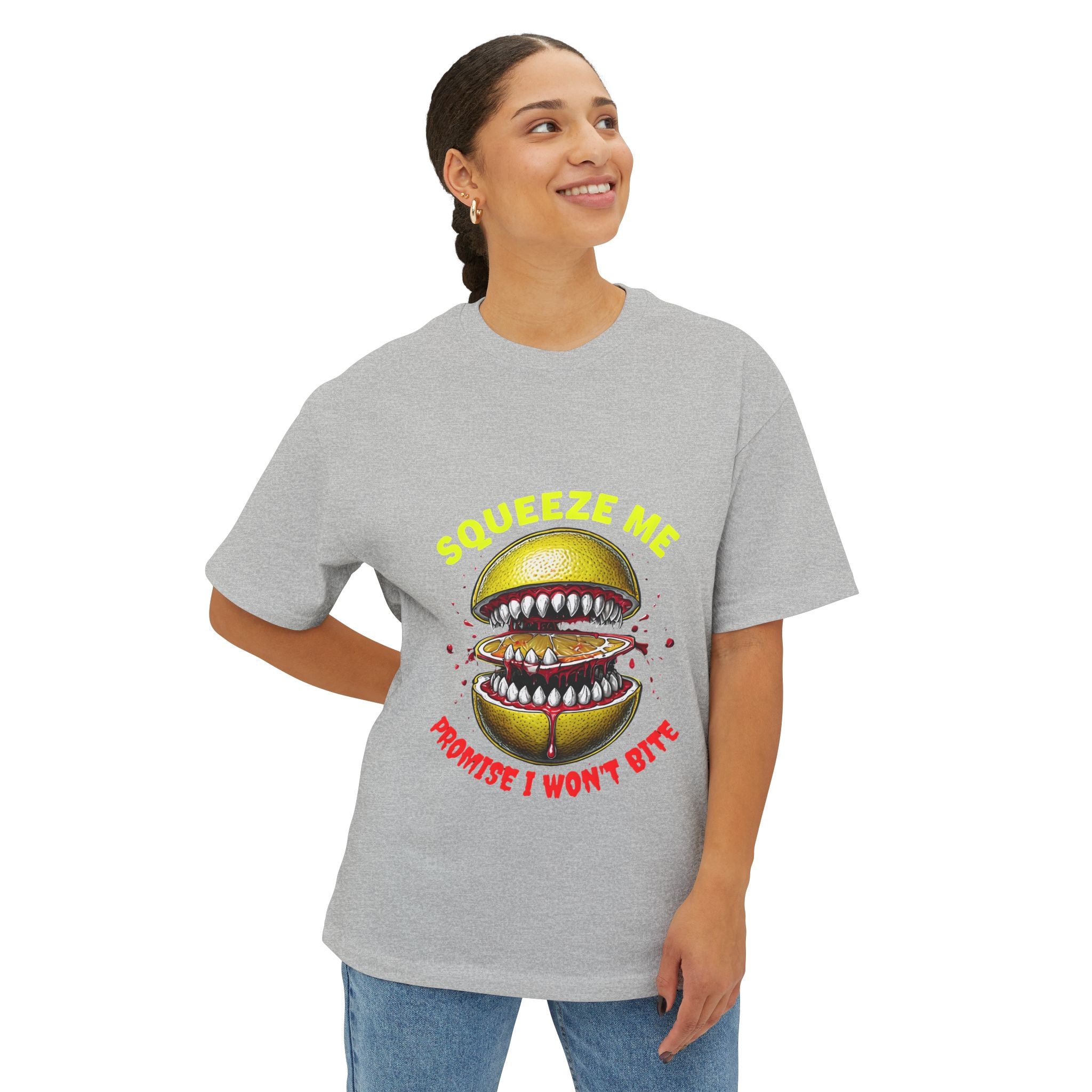 Humorous Oversized Tee - Squeeze Me, Lemonade Anyone?