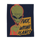 Alien-Themed Velveteen Plush Blanket