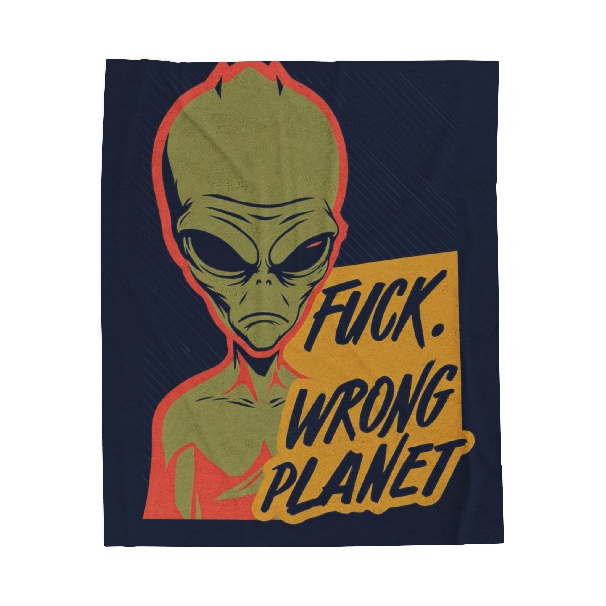 Alien-Themed Velveteen Plush Blanket