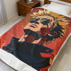Anime-Inspired Velveteen Plush Blanket