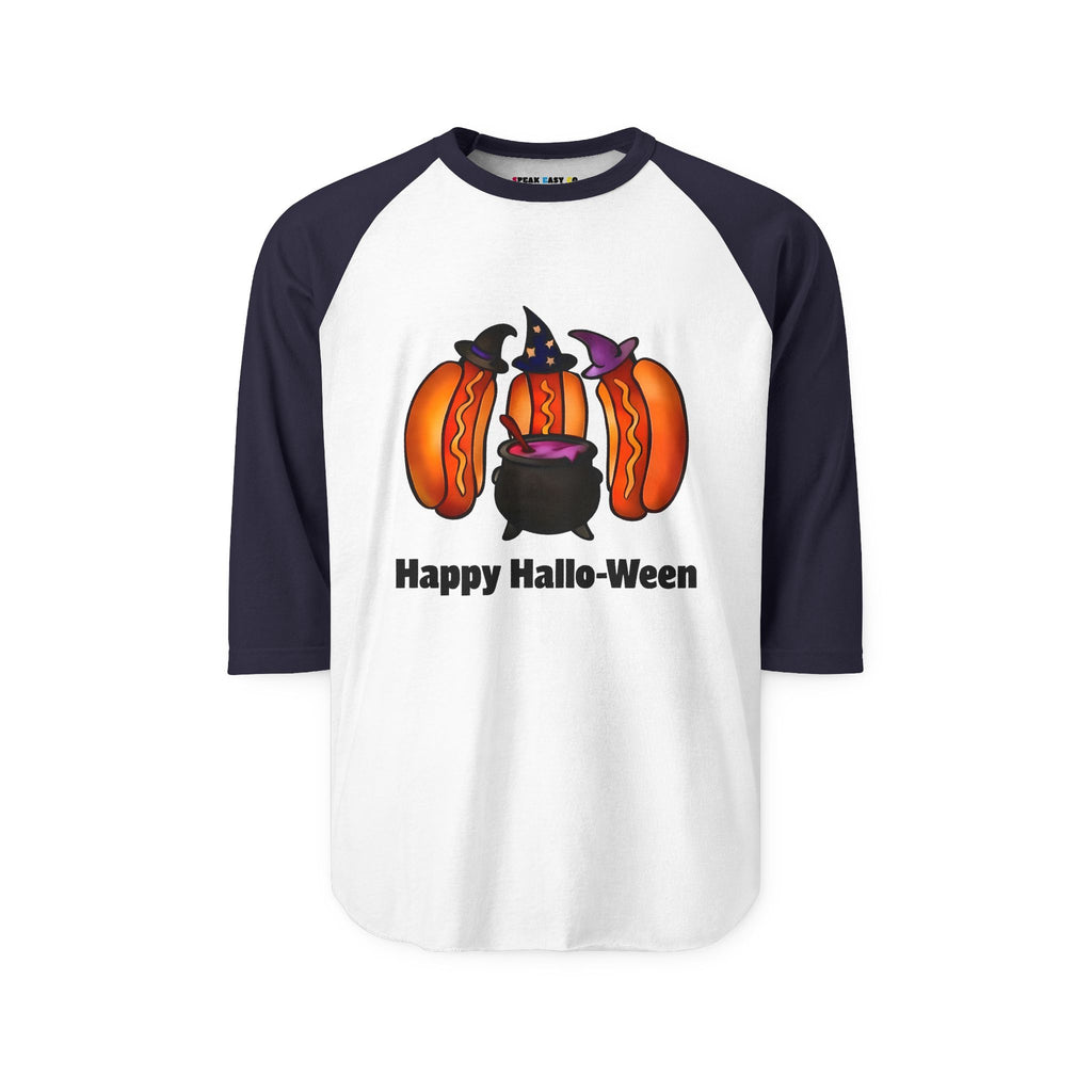 "Happy Hallo-Ween" Hotdog Witches 3/4th Sleeve Raglan Shirt