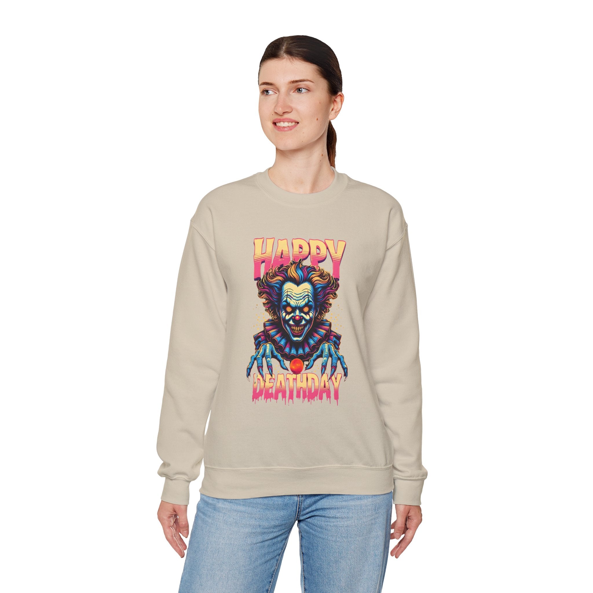 "Happy Deathday" Clown Crewneck Sweatshirt