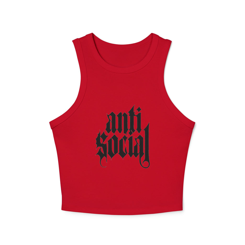 Anti-Social Micro Rib Racer Tank Top