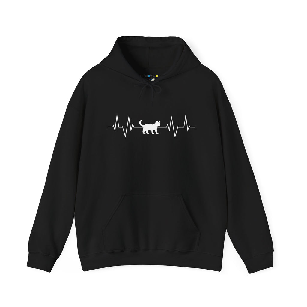 White Cat Heartbeat Hoodie