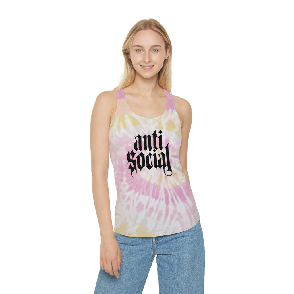 Anti-Social Tie Dye Racerback Tank Top