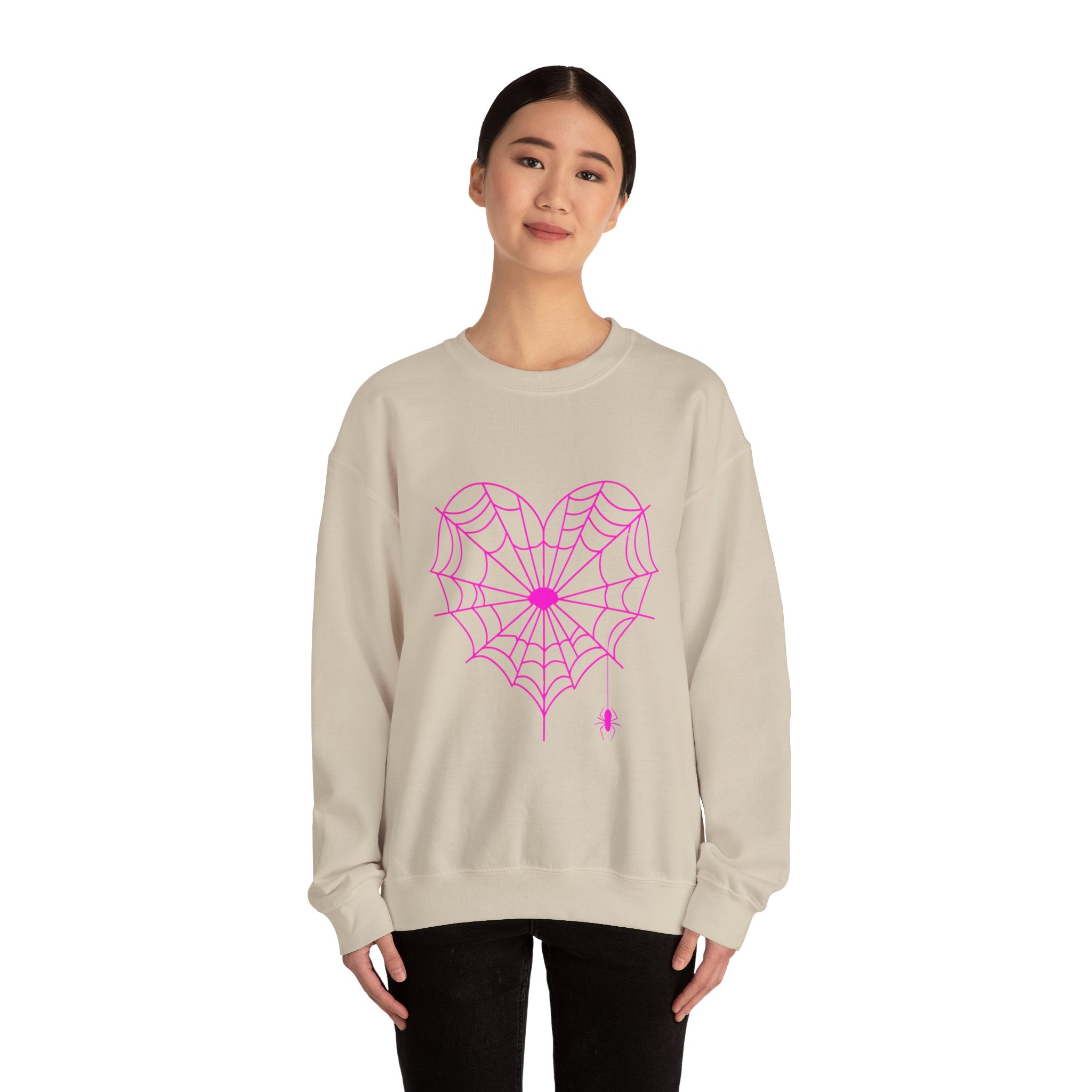 Spiderweb Heart Crewneck Sweatshirt
