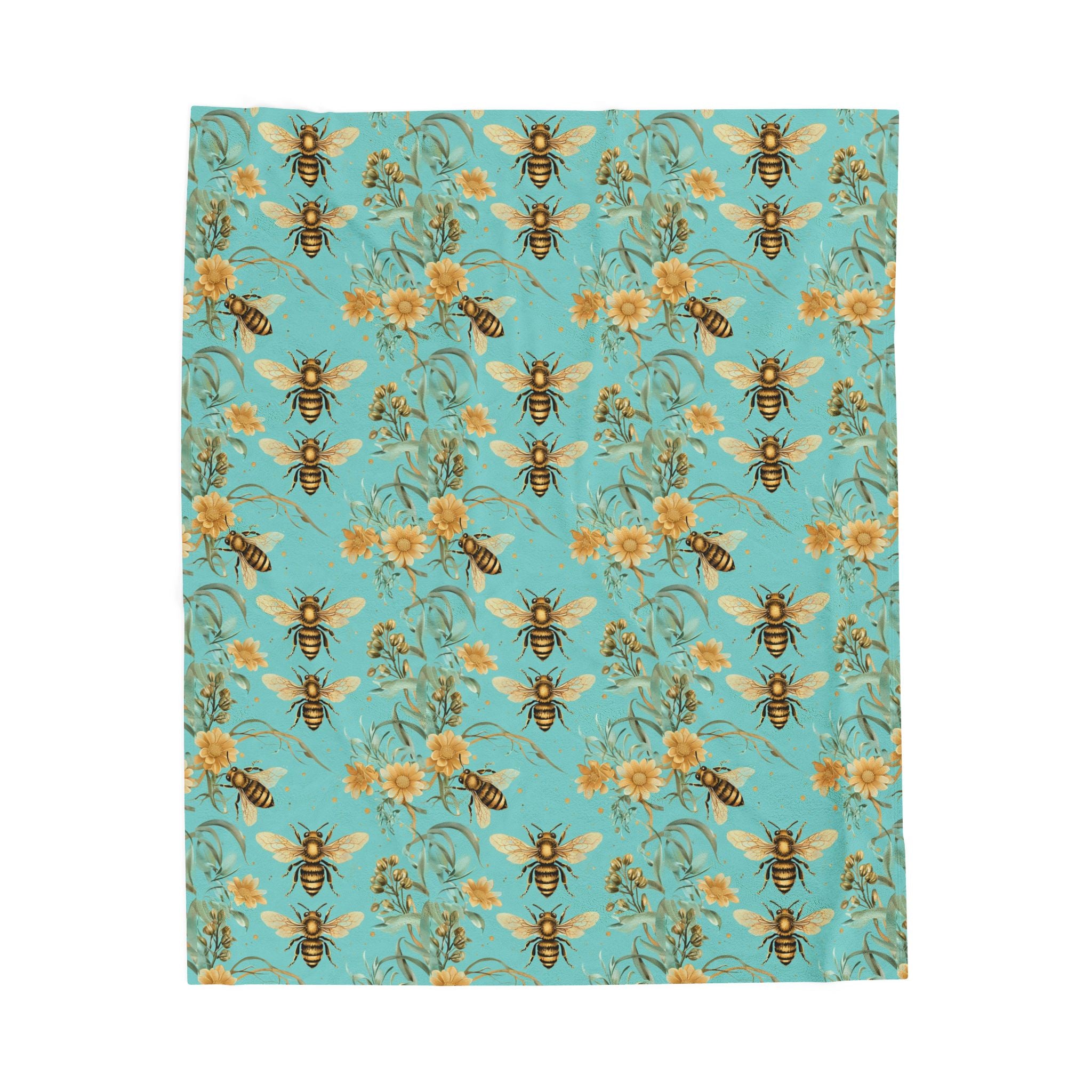 Bee-Themed Velveteen Plush Blanket