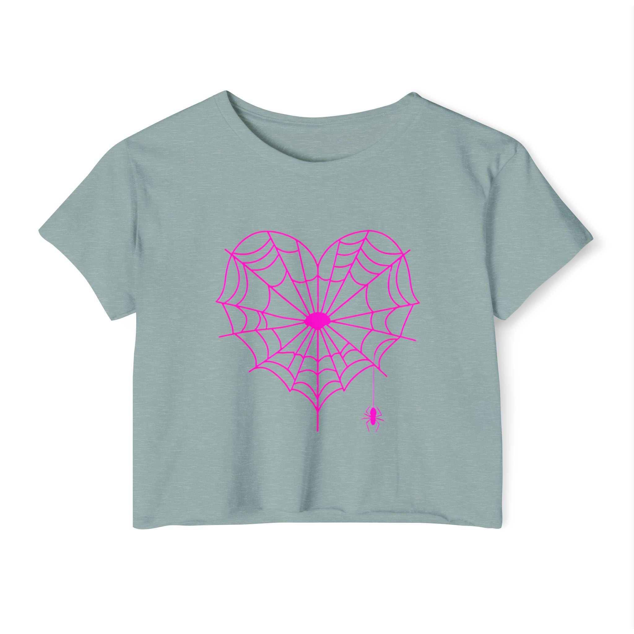 Spiderweb Heart Cropped Tee