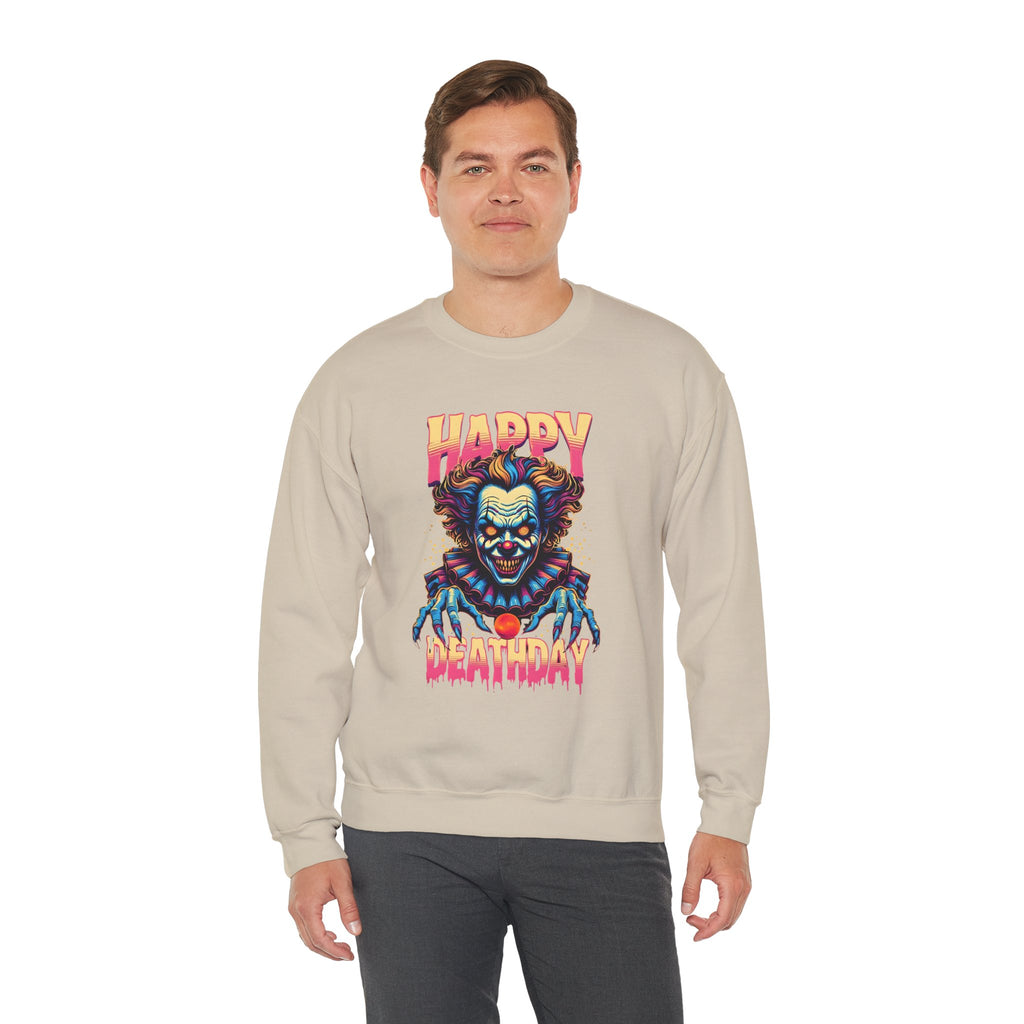 "Happy Deathday" Clown Crewneck Sweatshirt