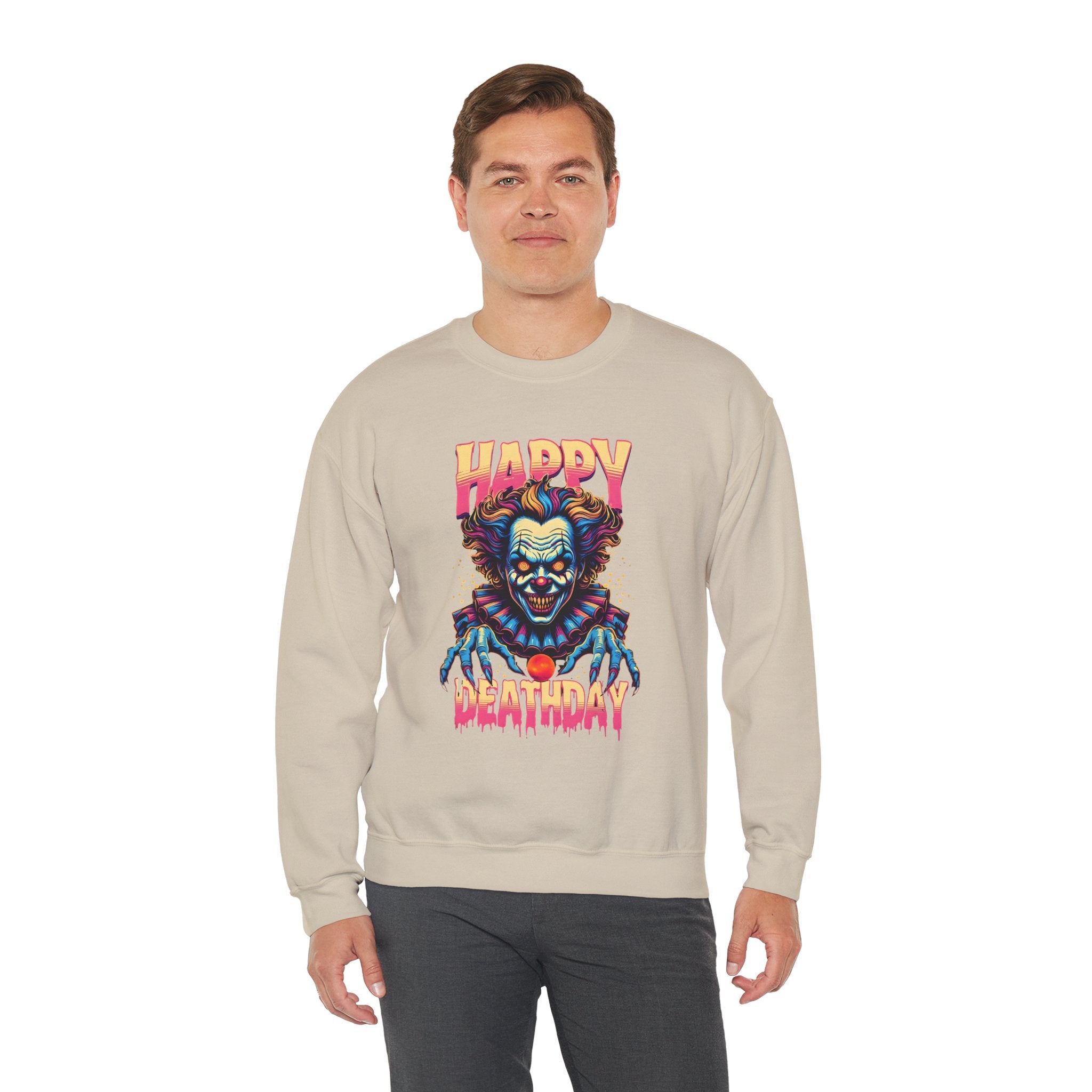 "Happy Deathday" Clown Crewneck Sweatshirt