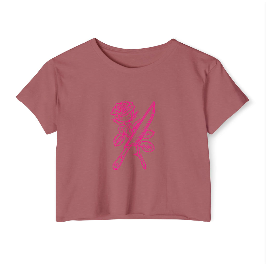 Rose & Knife Cropped Tee